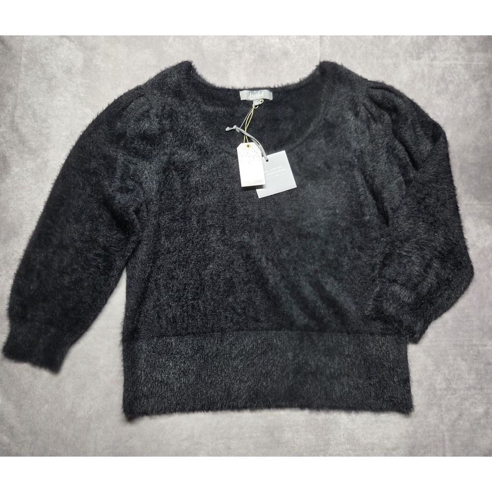 NWT Marled Sweater Scoop Neck Long Sleeve Soft Fuzzy Texture XL Cocktail Party